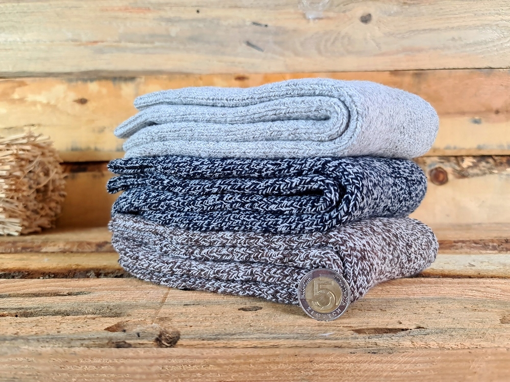 3x WEŁNIANE MEGA CIEPŁE TERMO SKARPETY SKARPETKI MESKIE zimowe GRUBE 40-43 Model NATURAL WOOL ALA MERINO WEŁNIANE MOCNE JAKOŚĆ -30