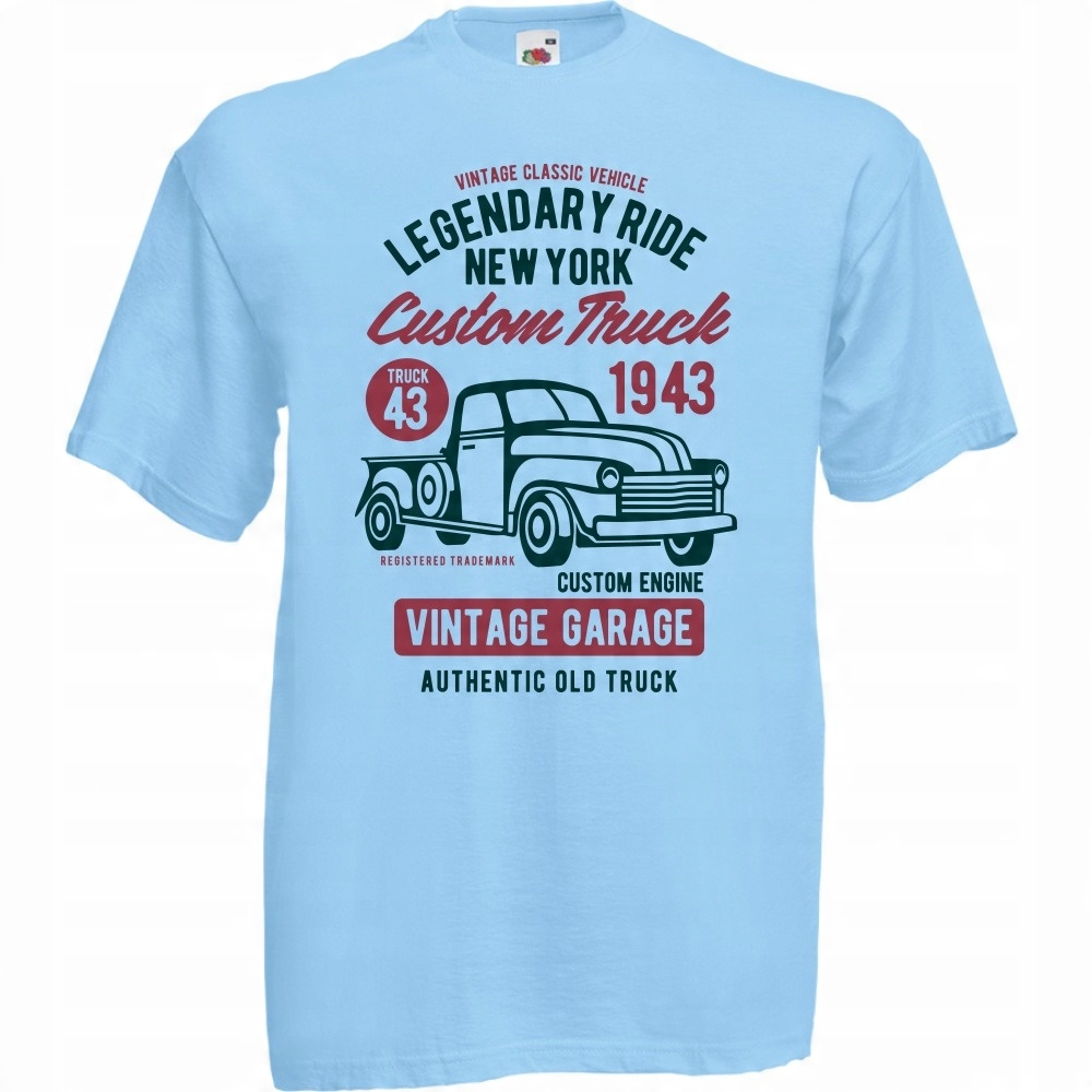 

Koszulka auto samochód vintage oldschool S błękitn