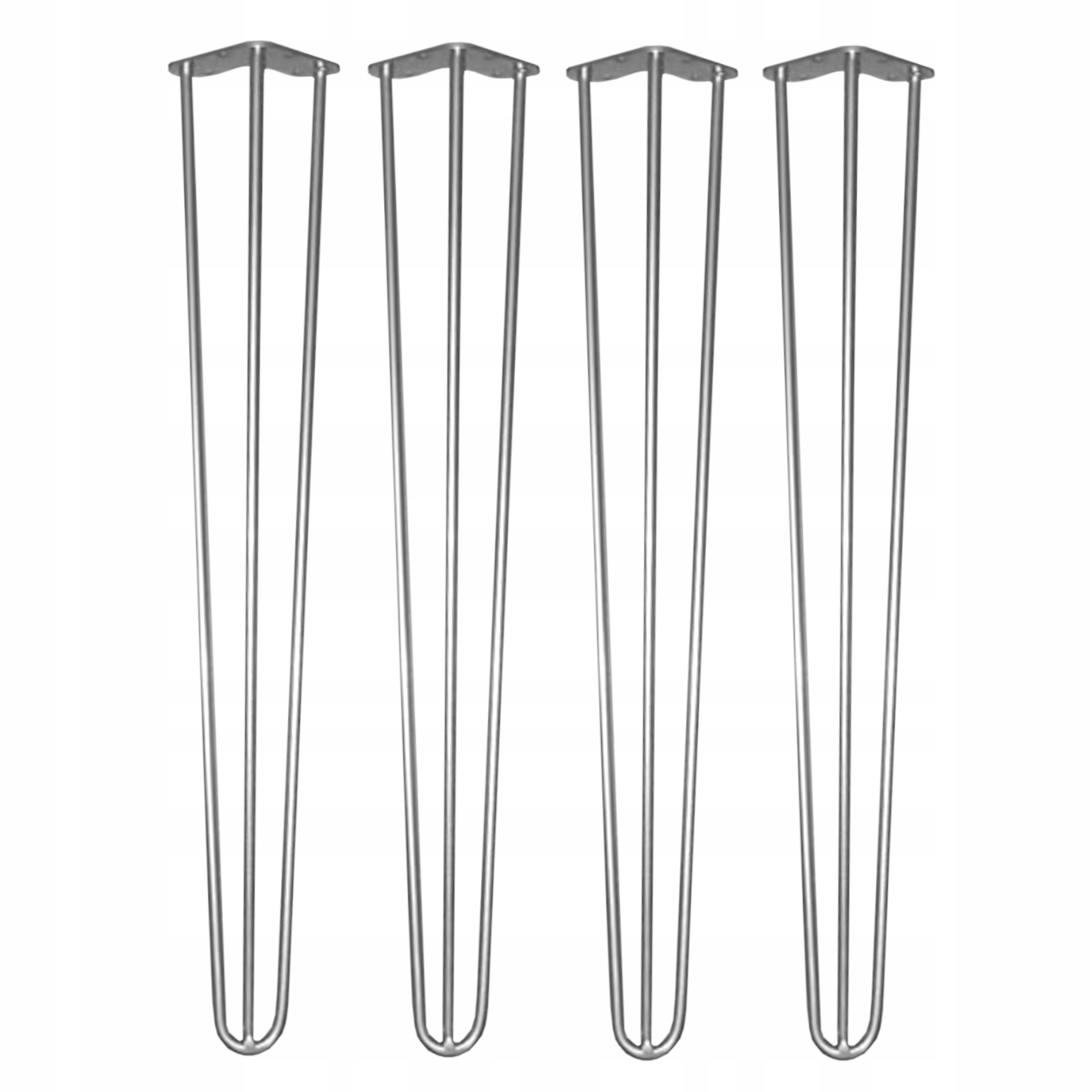 

4 X Metalowe nogi do stołu Hairpin srebrne 71cm