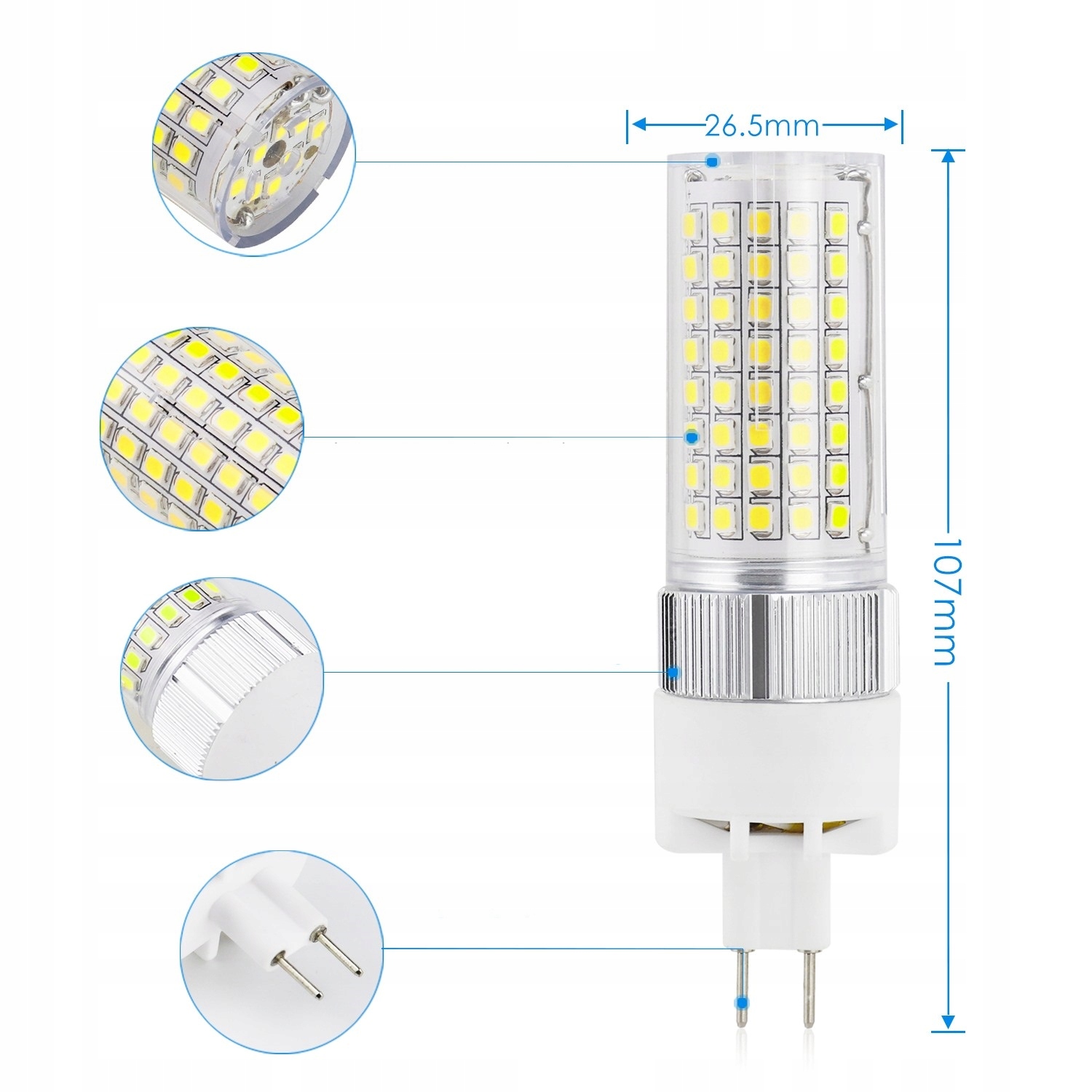 Żarówka LED G8.5 18W=80W biały zimny Liczba sztuk 1 szt.