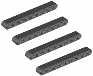 

4You Lego Technic 40490 Liftarm 1X9 C Szary (4szt)