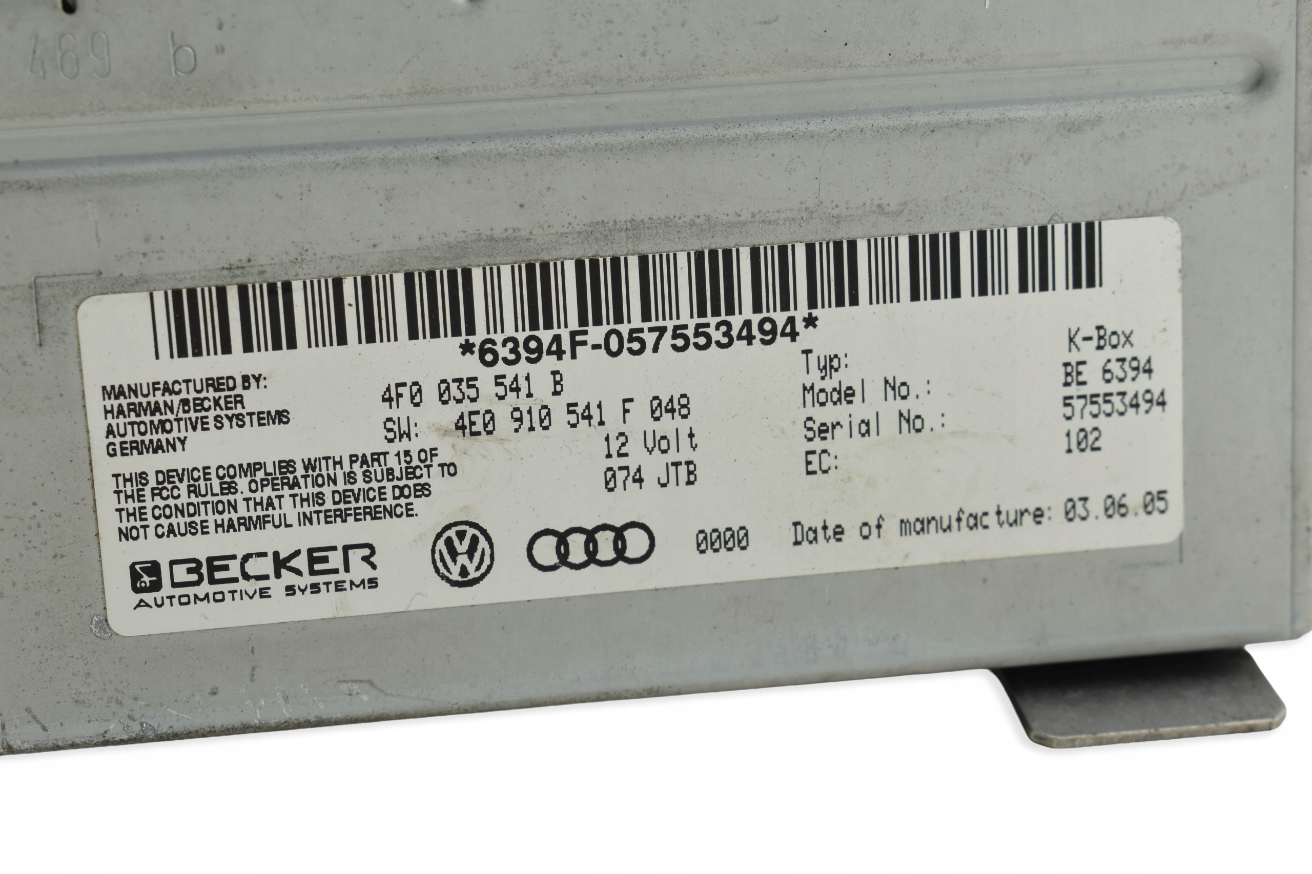 module amplifier Tuner Radia AUDI A6 C6 4F0035541B