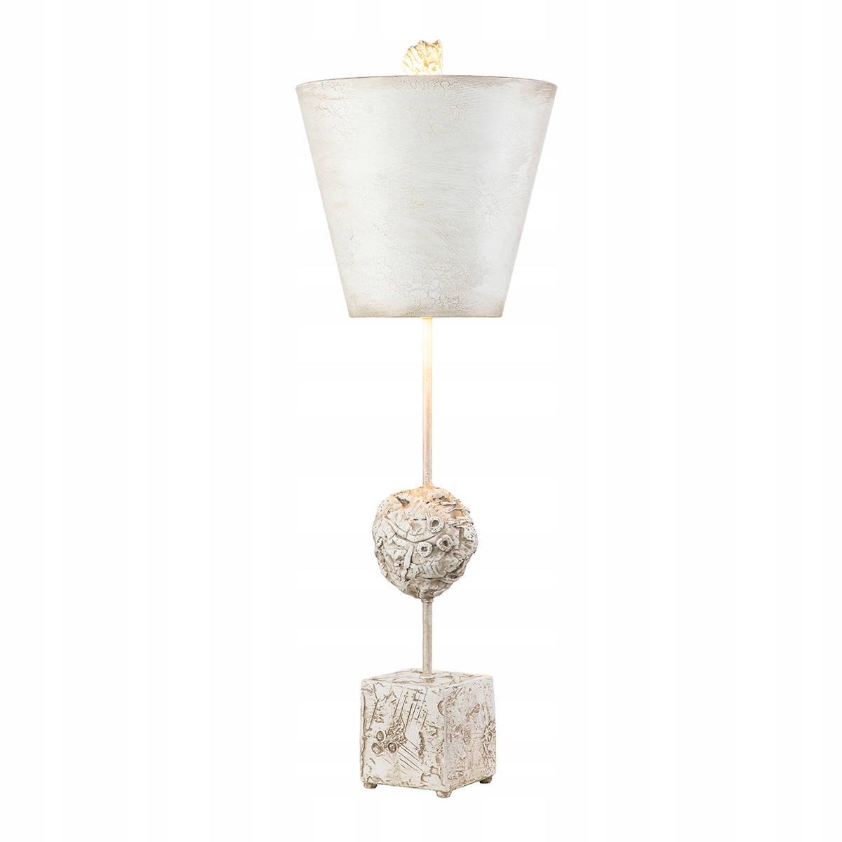 Stolová lampa Art Deco Petra Biela Starnúca E27 60W Flambeau