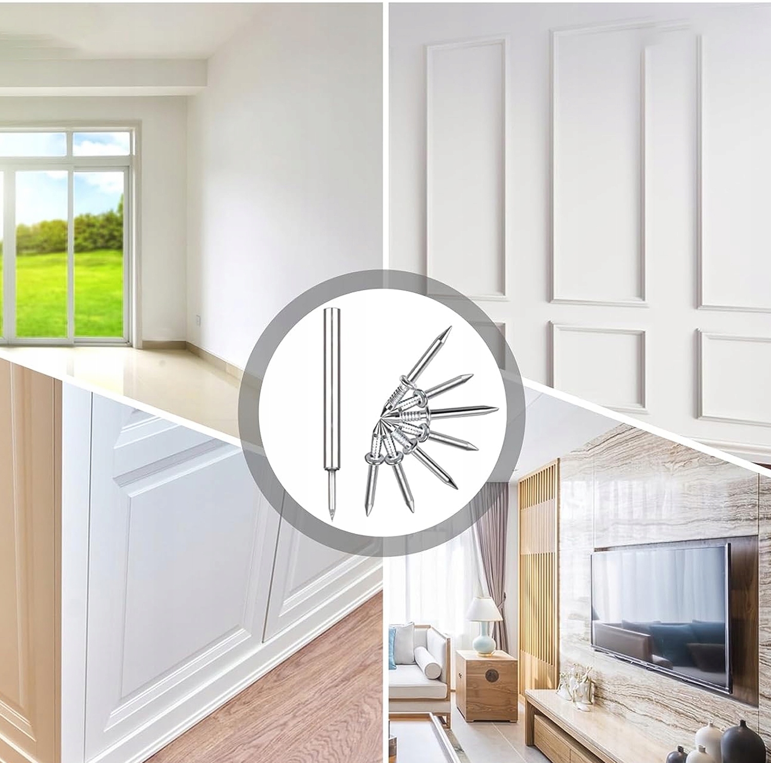 GWÓŹDŹ DO LISTEW PRZYPODŁOGOWYCH Z PODWÓJNYM ŁBEM BEZ SZWU 100 SZT ZESTAW Kod producenta Gwoździe dwustronne