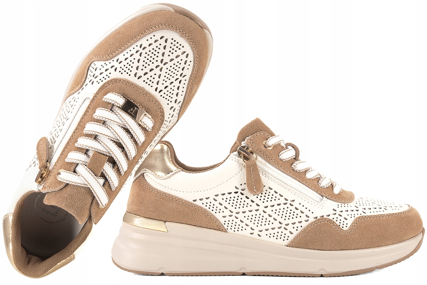 Filippo DP7101 Dámské Kožené Tenisky Na Klínku 41 Bílá