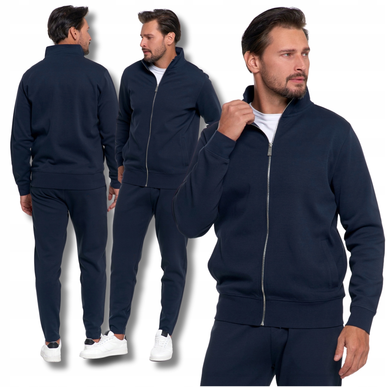 Pánské Teplákovka rozepínací mikina kapsami Mikina se stojáčkem Moraj XL