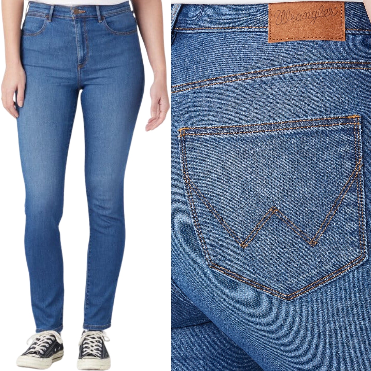 Wrangler High Skinny vysoké dámské džínové kalhoty úzké nohavice W30 L32
