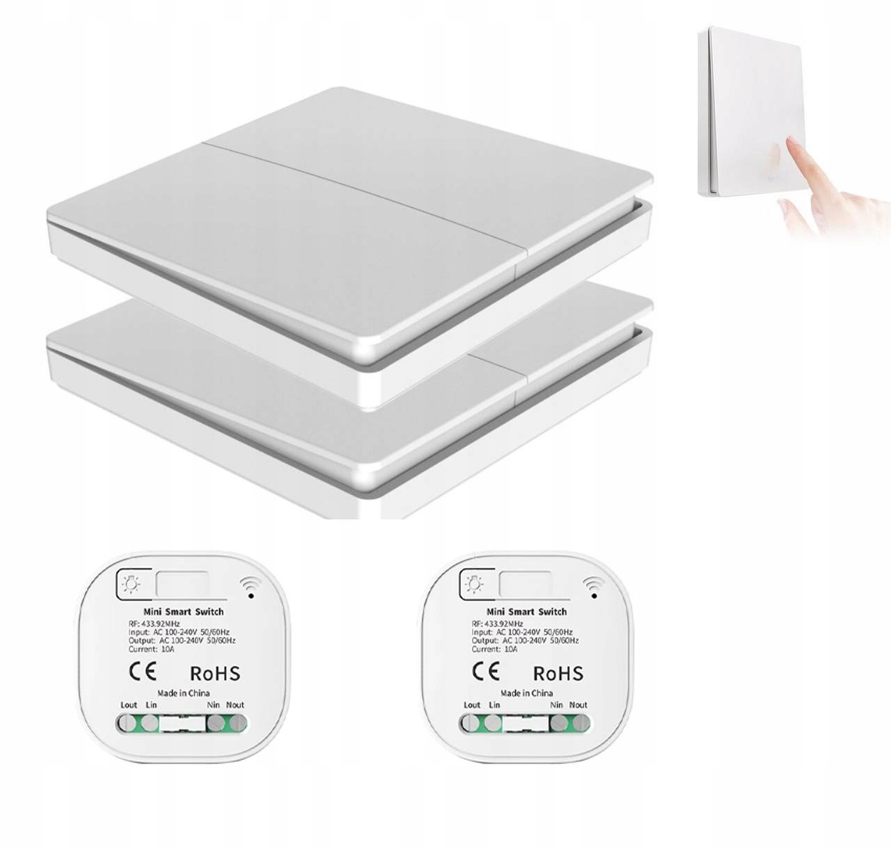 Bezdrátový Stěnový Přepínač 220 V 433MHZ 2 Rádiový