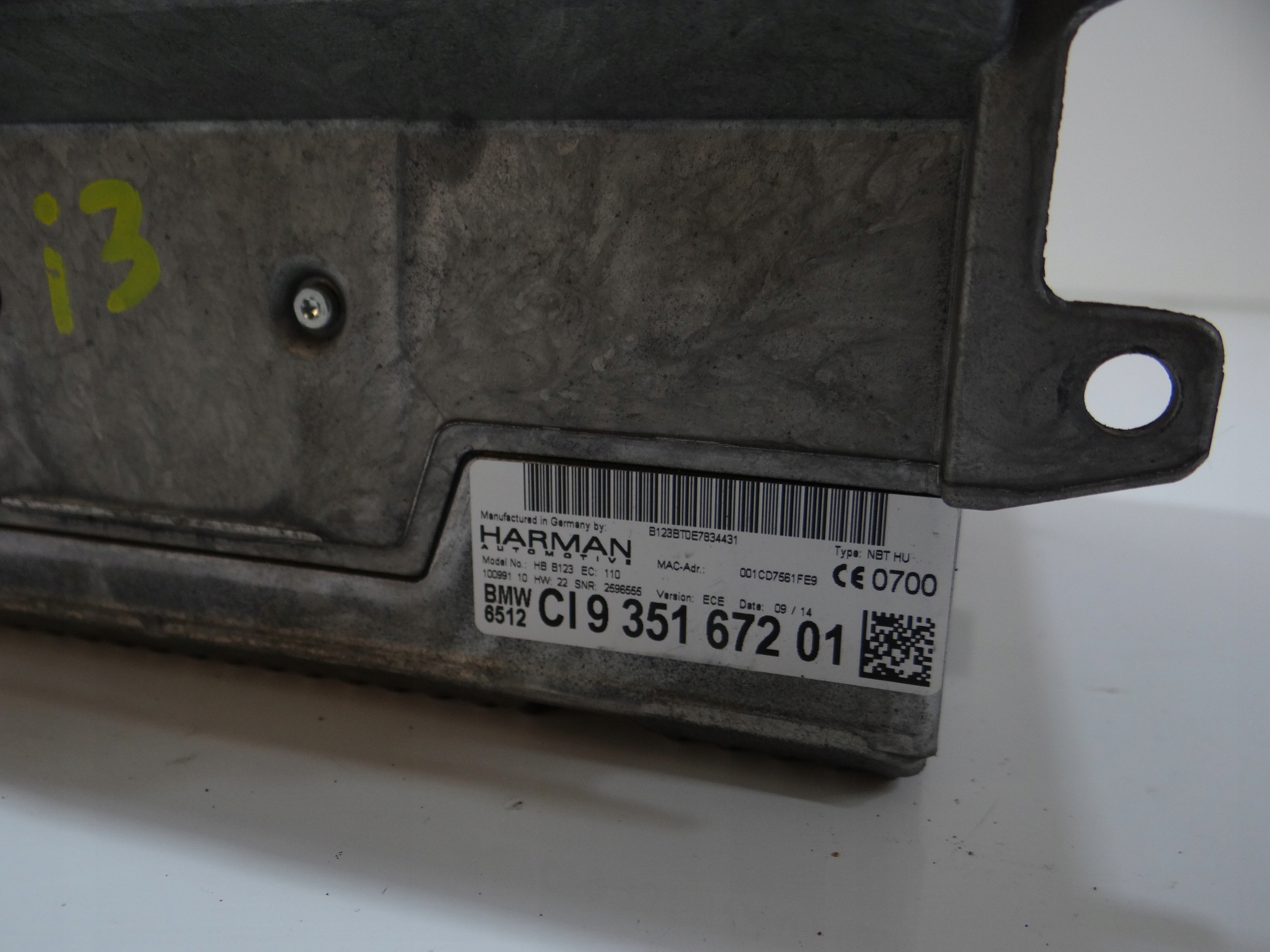RADIO player navigation devices BMW I3 9351672
