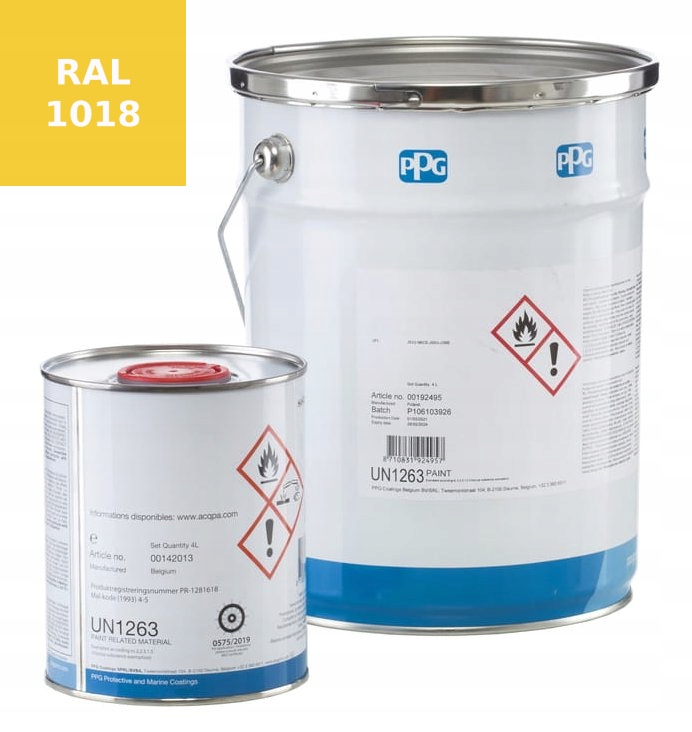 Farba Poliuretanowa Okrętowa Ppg Sigmafast 210 hs 4l ral 1018 żółty