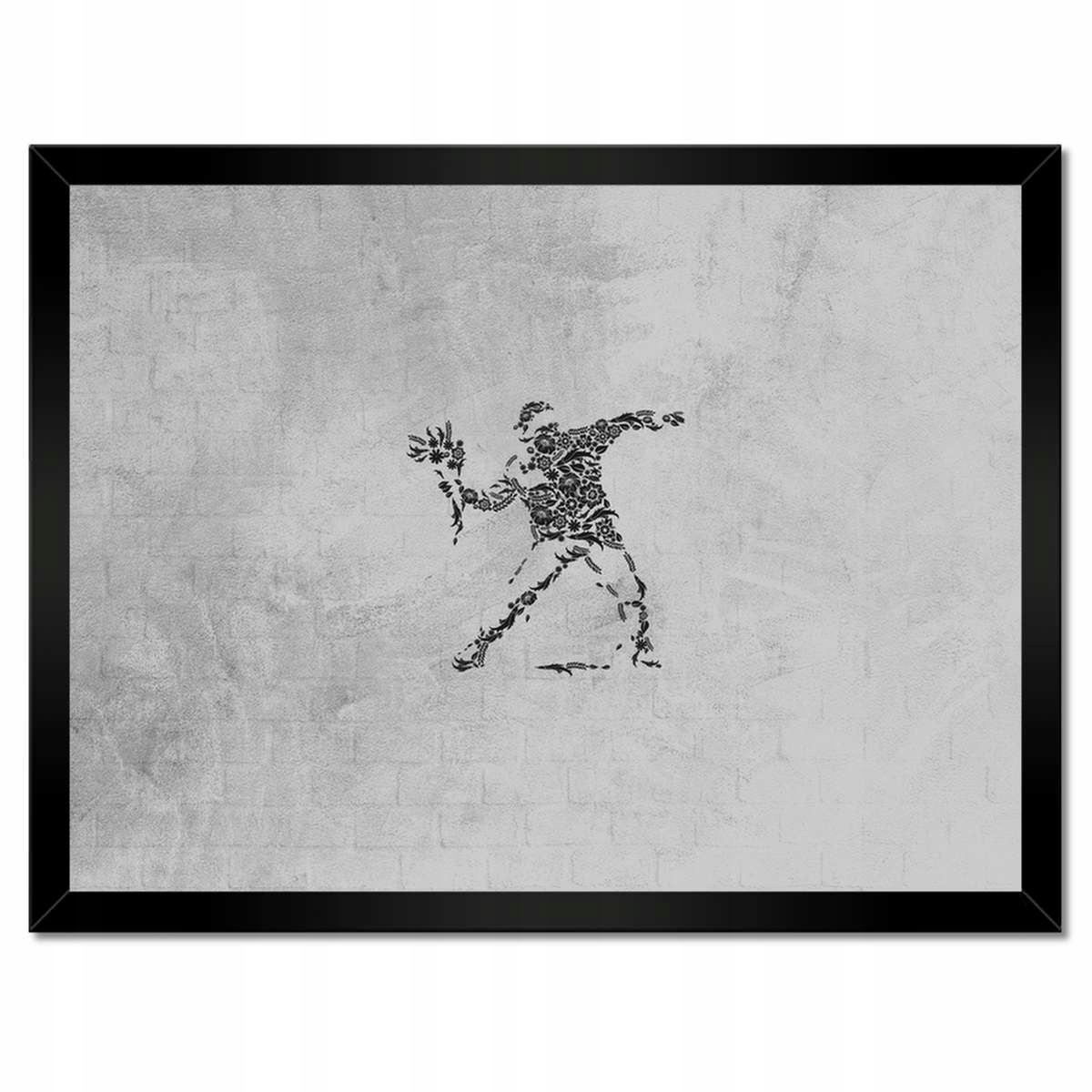 Plakáty v rámu 40x30 Banksy Flower Thrower