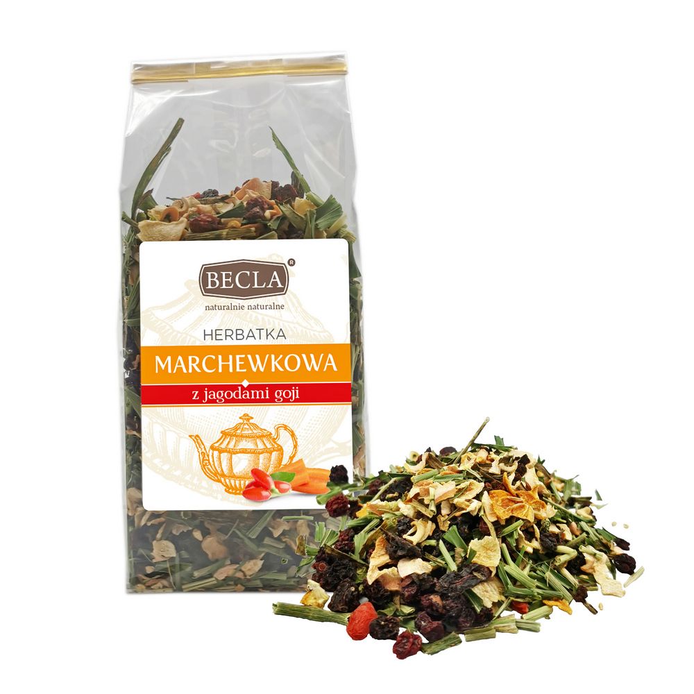 Levně Čaj Mrkvový S Bobulemi Goji nálev Ovocný Čaj Dárek 40 gBECLA