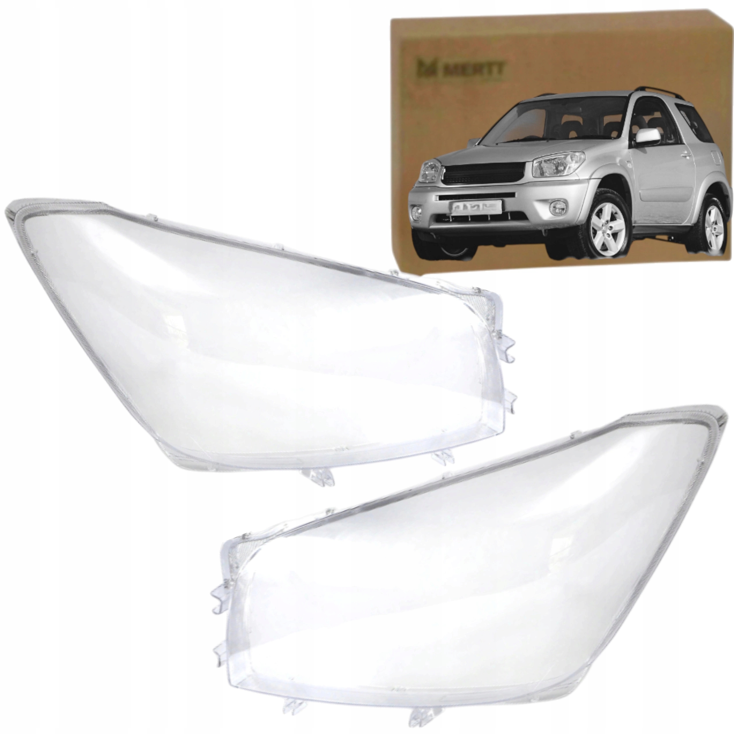 x2 Klosz Pravý Levý Sklo světlometu lampa Toyota RAV4 Rav 4 III 05-07