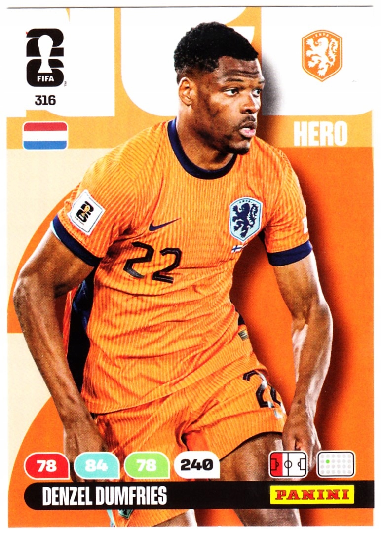 Karta Kolekcjonerska Panini Fifa World Cup 2026 Core Denzel Dumfries 316