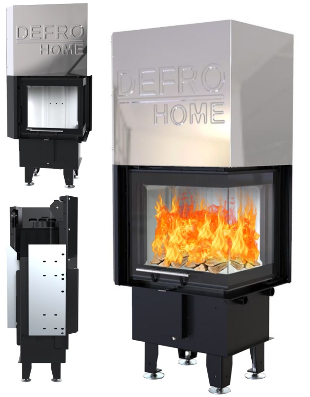 Wkład kominkowy kominek Defro Home Intra Xsm Bp G 8,3 kW na drewno stalowy