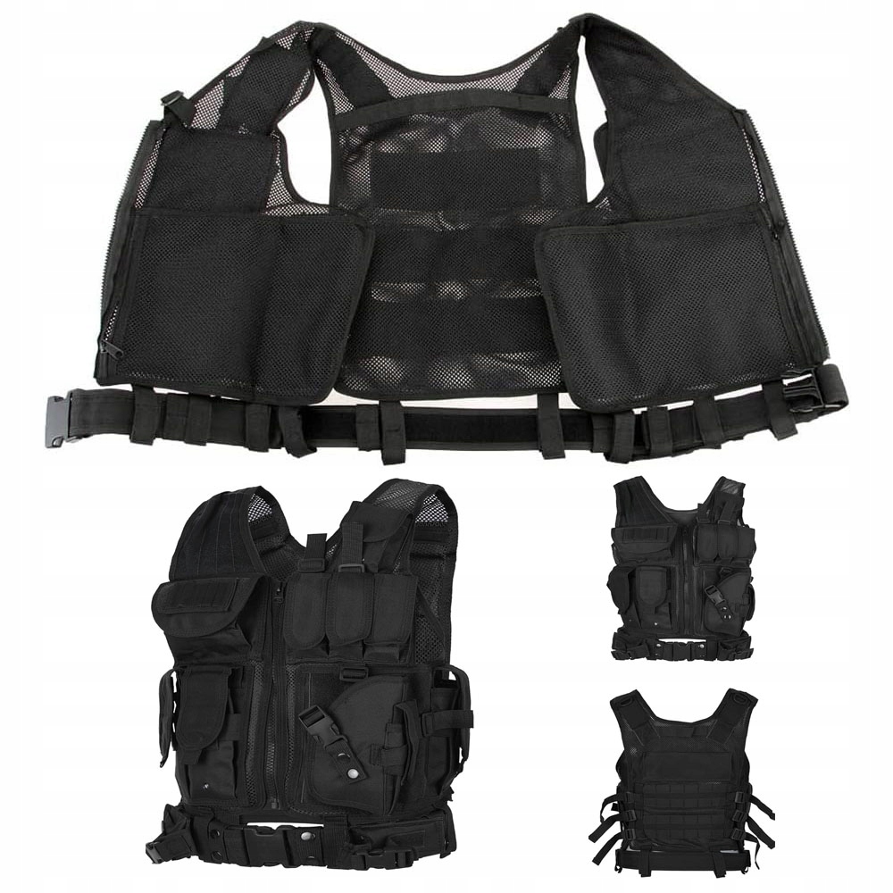 Taktická vesta s úzkým upevňovacím systémem na zádech pro nářadí