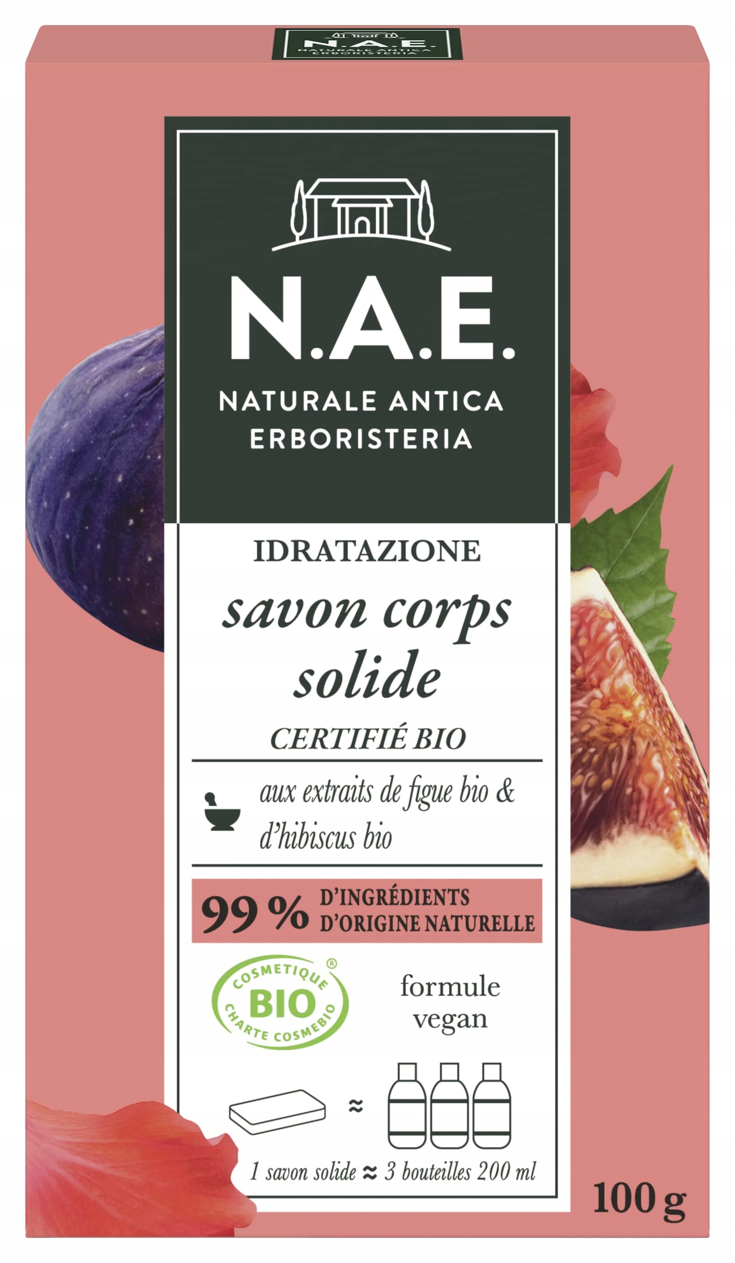 N.a.e Hydratační sprchové mýdlo Bio Certified Veganské 100 g