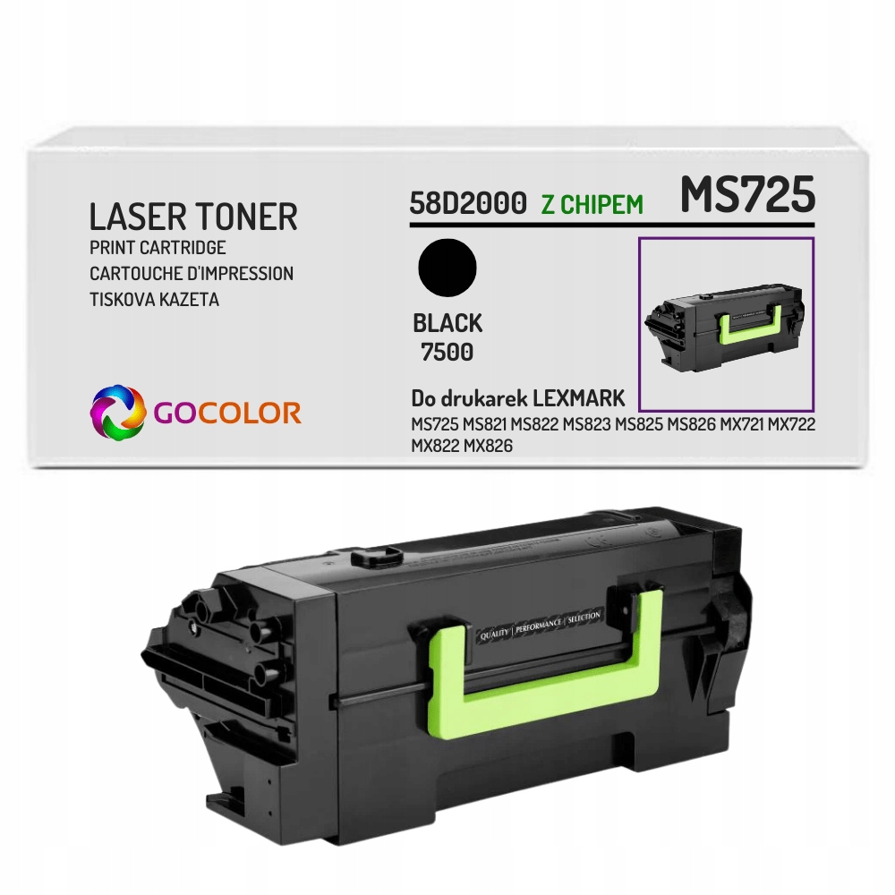 Nowy Toner MS725 58D2000 do Lexmark MX721ade MX722ade MS821dn MS823dn