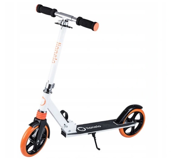 Hulajnoga Duża Biała Składana Dwukołowa Duże Koła