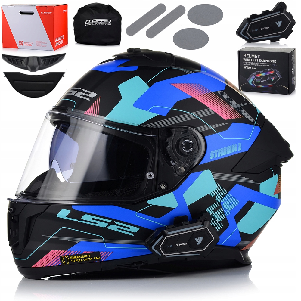 Motocyklová Prilba LS2 FF808 Stream Mika Systém Pinlock Clona Interkom