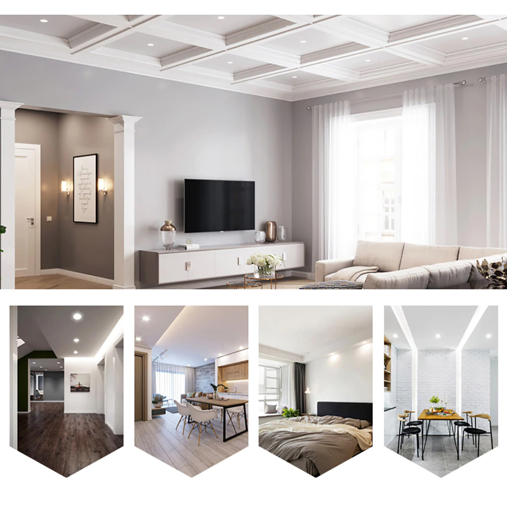 ZESTAW 10x OCZKO SUFITOWE LED 230V 7W OKRĄGŁE Długość/wysokość 3.2 cm