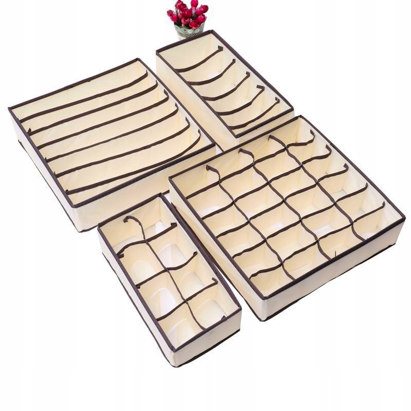 4x ORGANIZER NA BIELIZNĘ do szuflady szafy ZESTAW Długość 32 cm