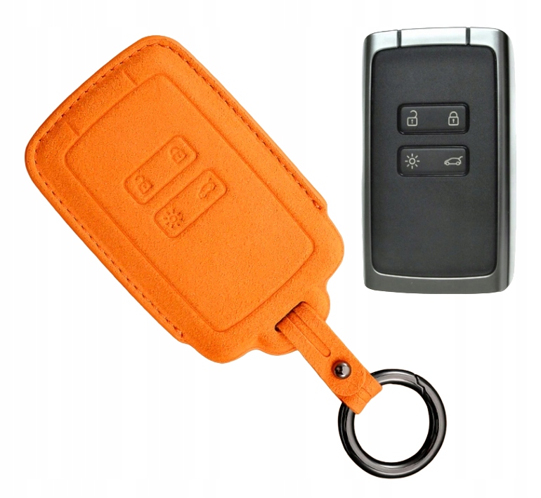 HIBEYO Funda Para Llave Para Renault Kadjar Koleos Clio Scenic Megane Duster Sandero Captur Twingo Carcasa De Llave De 4 Botones Funda De Llave Inteligente Para Accesorios Renault - Plateado