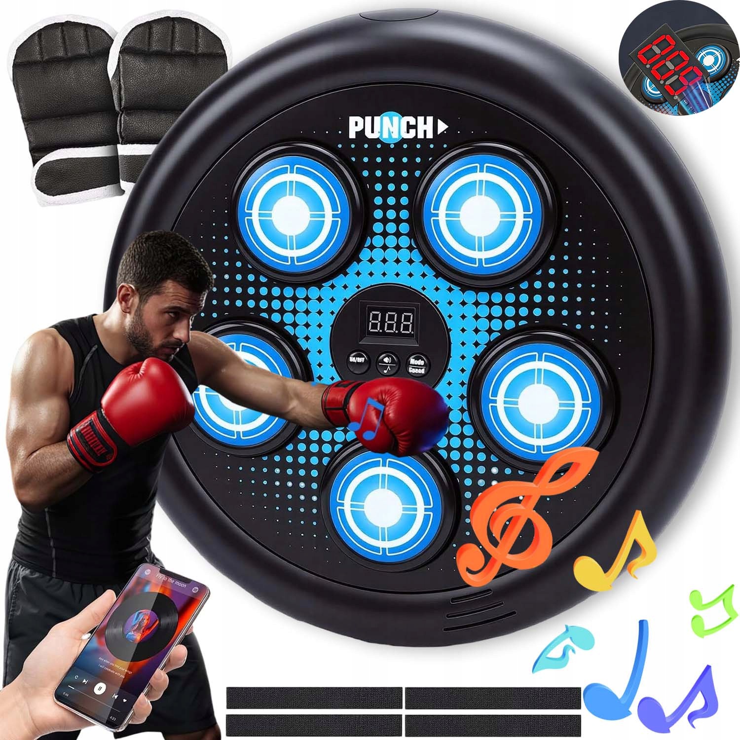 Bluetooth Music Osvětlovací Boxovací Stroj V Tréninkové Boxovací Stěně