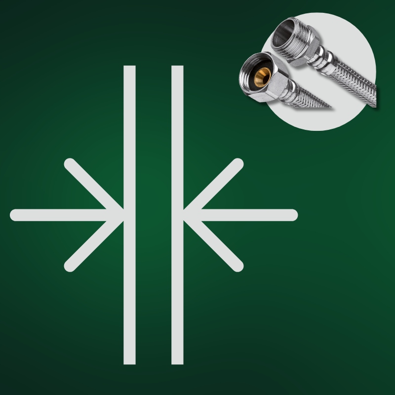 WĘŻYK WĄŻ PRZYŁĄCZENIOWY STALOWY GW 1/2"x 1/2" GZ 20cm OPLOT INOX MOCNY Marka Invena