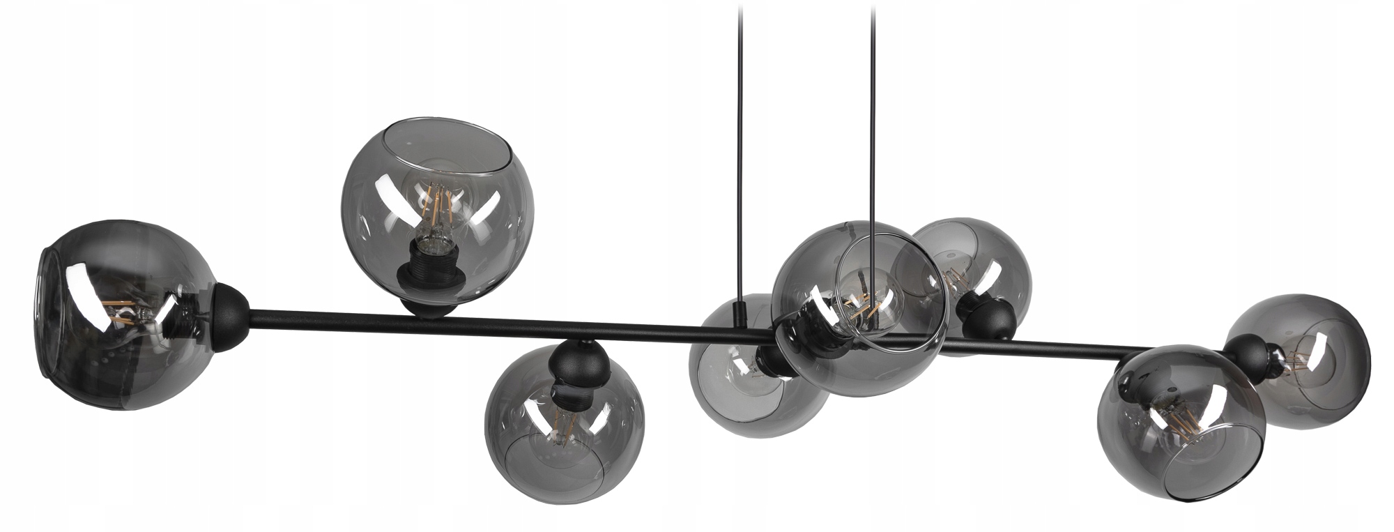 LAMPA WISZĄCA SUFITOWA ŻYRANDOL CZARNA SZKLANE KULE GRAFIT LED E27 Marka Glimex