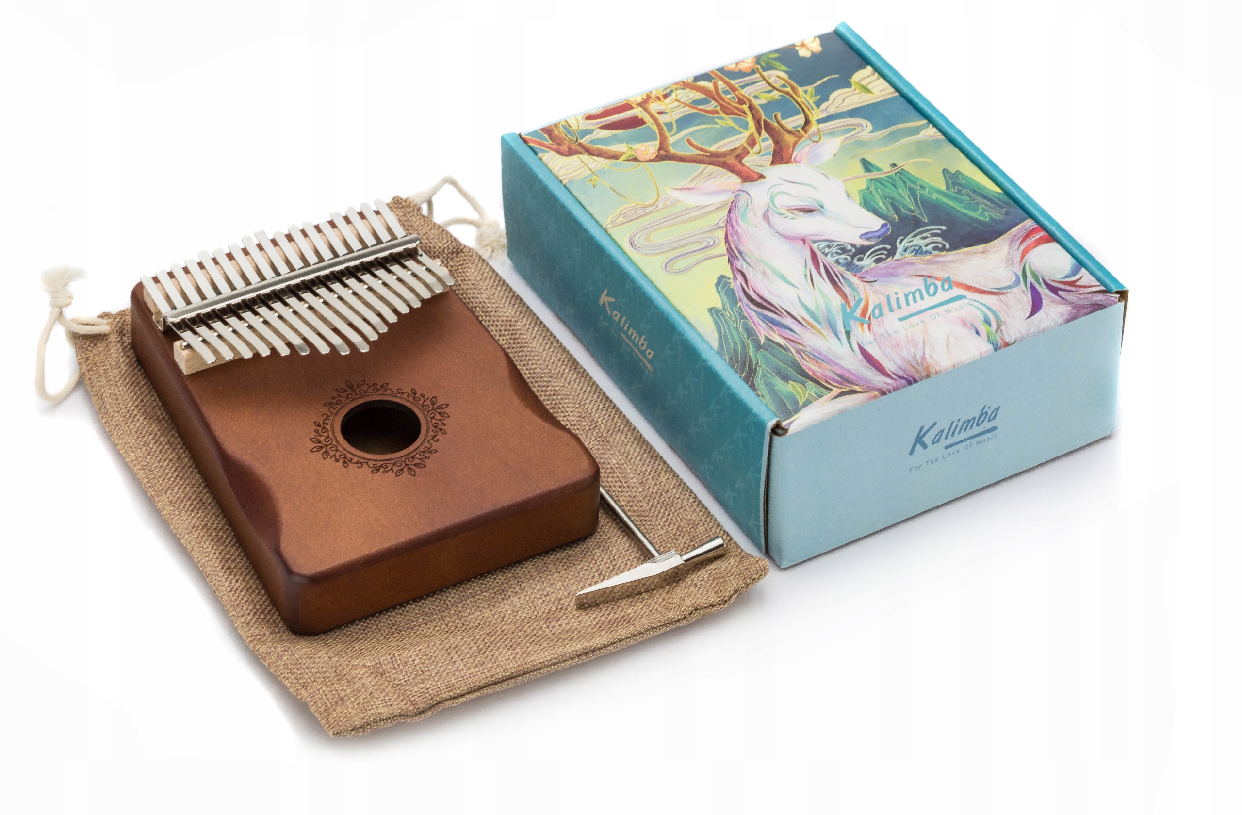 KALIMBA Drewniana INSTRUMENT KARIMBA PIANINO MAHOŃ ZANZA MBIRA Stan opakowania oryginalne