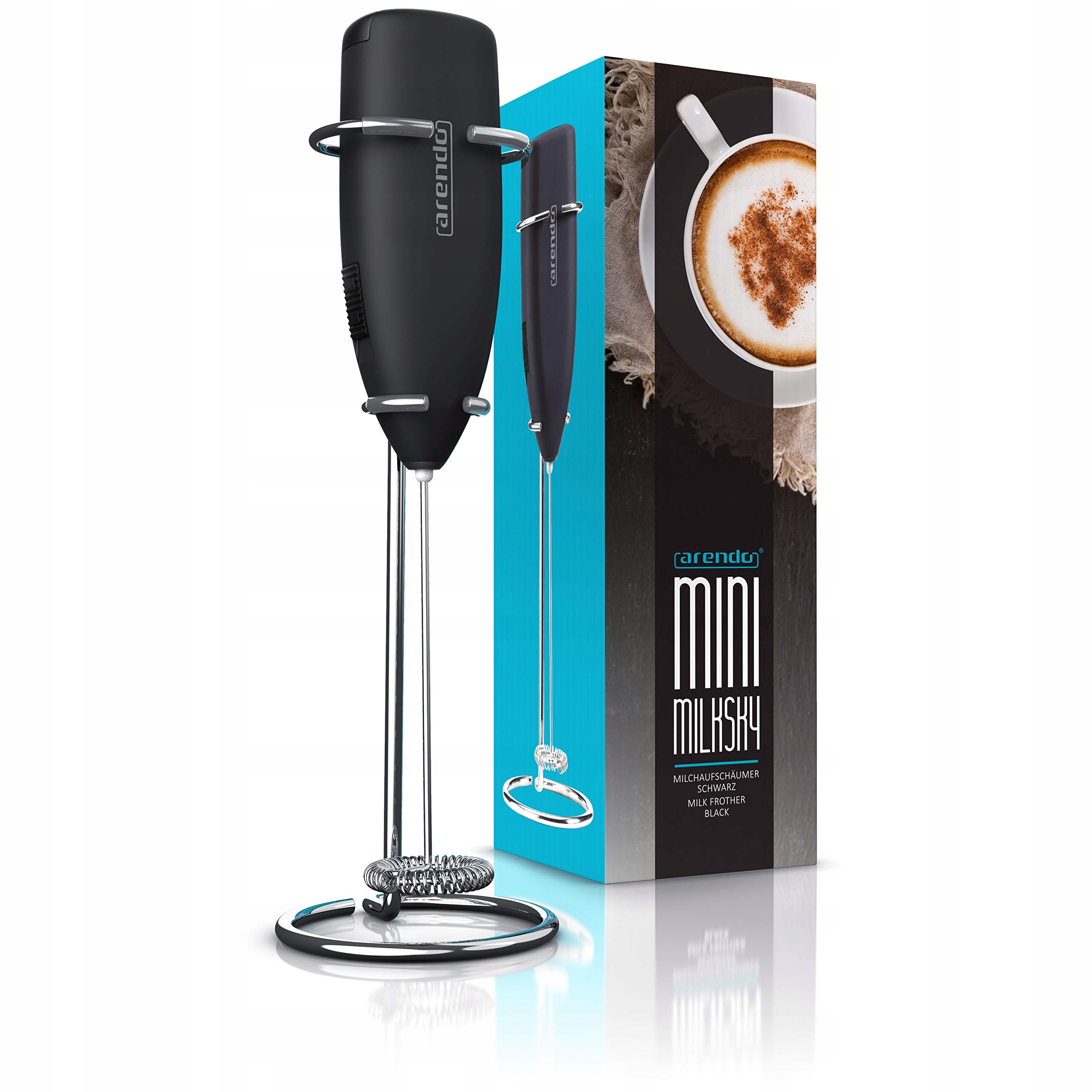 ARENDO Spieniacz Do Mleka Elektryczny Na Baterie Cappuccino Shakes — miniatura 7