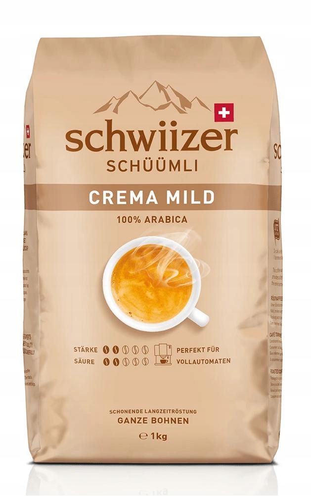 Schwiizer Schüümli Crema Mild 1kg Kawa Ziarnista 100% Arabica
