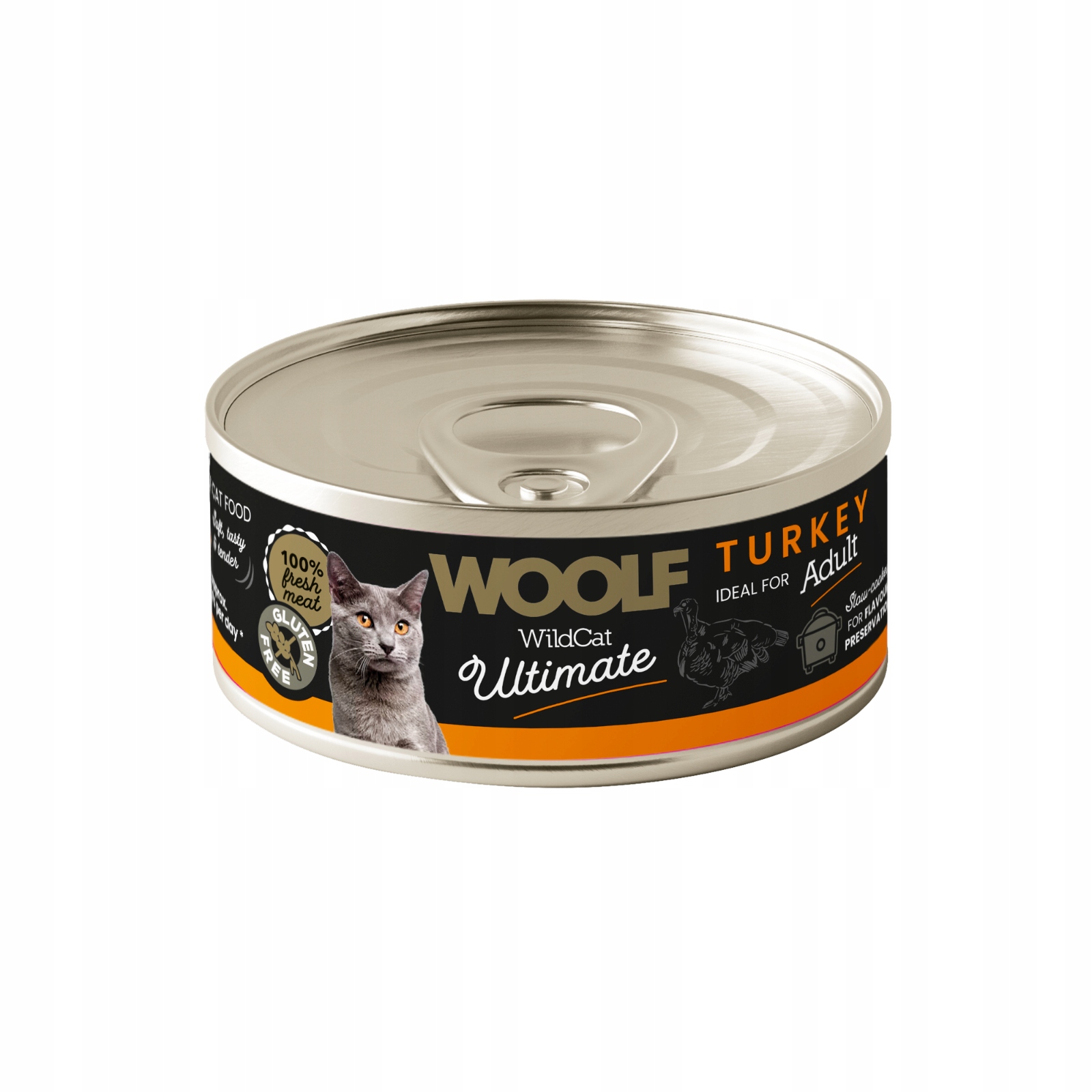 Levně Woolf Ultimate Plechovka Mokré krmivo pro kočky adult Krůta 12x85 g