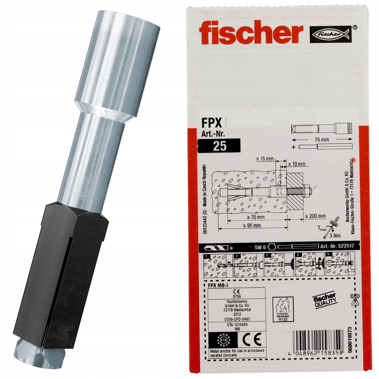 Fischer Kotva Na Pórobetón, Suporeks Fpx M6 A 25 ks
