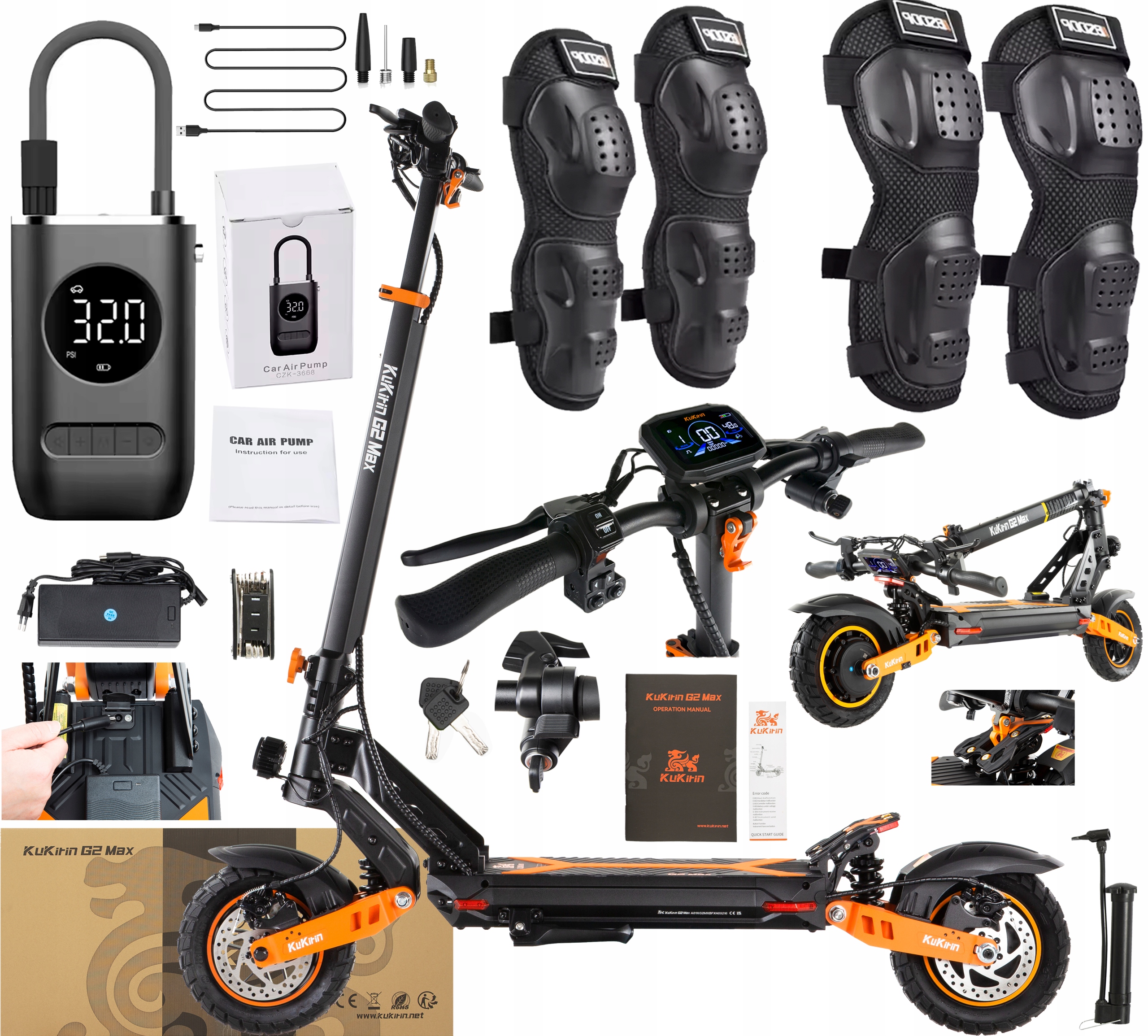 KuKuKirin G2 Max Elektrická vozidla 1000W 48V 20.8AH 55KM/H 70KM Dárek