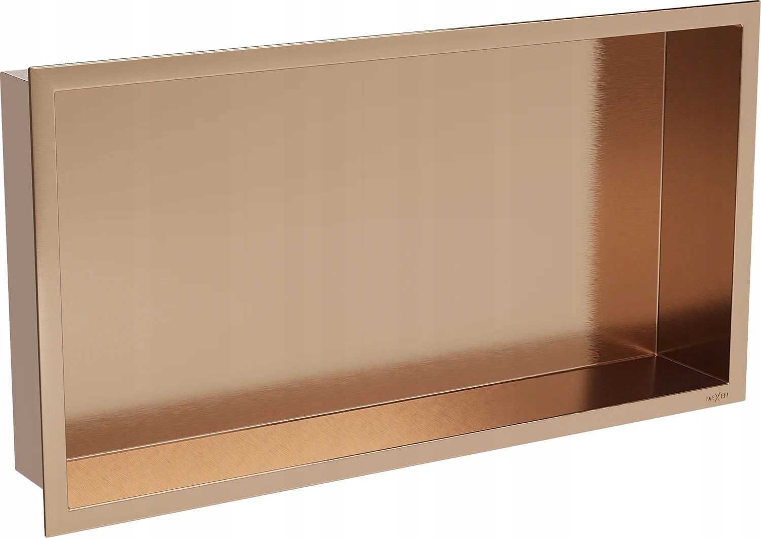 Mexen X-Wall-R nástěnná police s lemem 60 x 30 cm, broušená měď 19C0603010