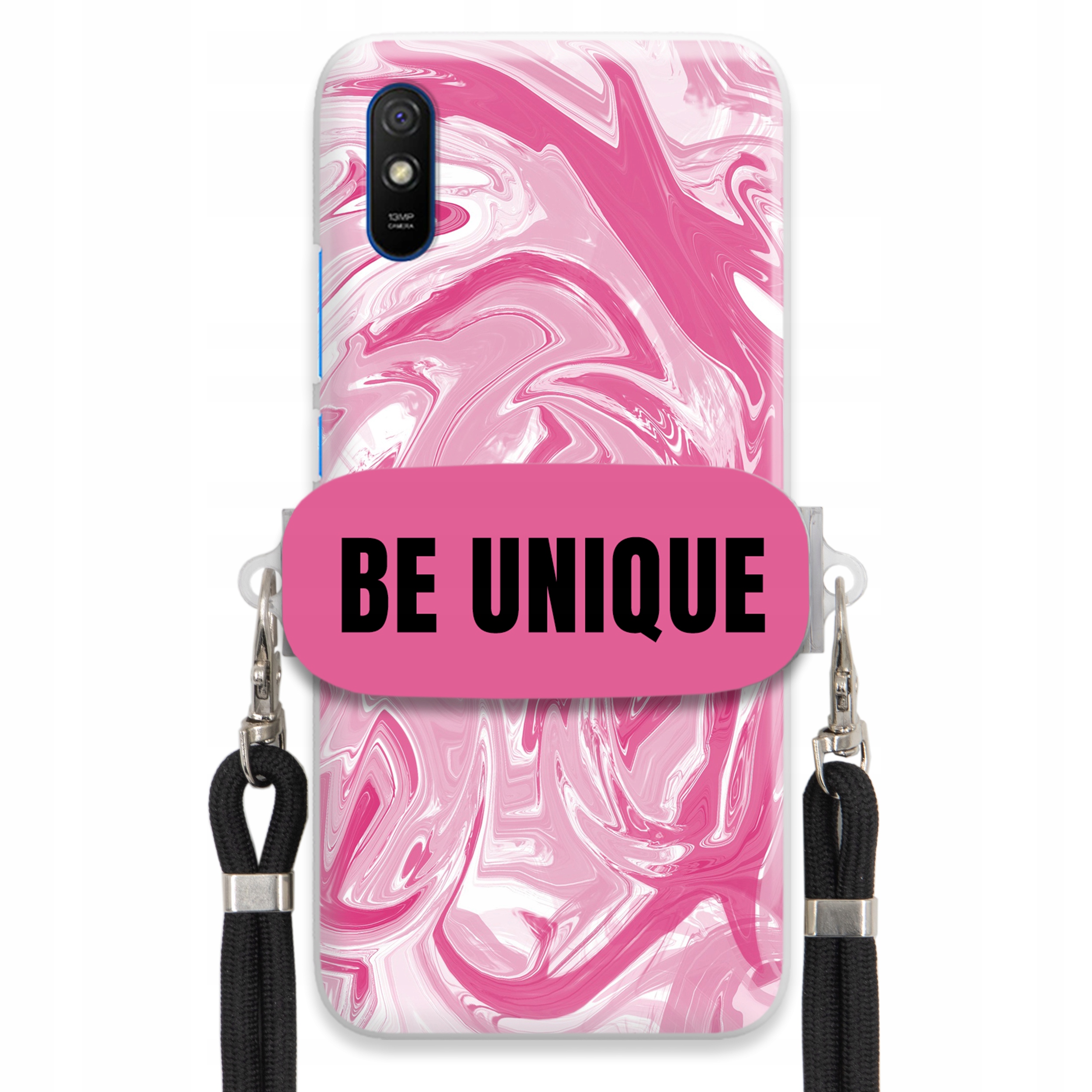 Pouzdro pro Xiaomi Redmi 9A Pouzdro úchytka Šňůrka Černá Růžová Mramorová Unikátní