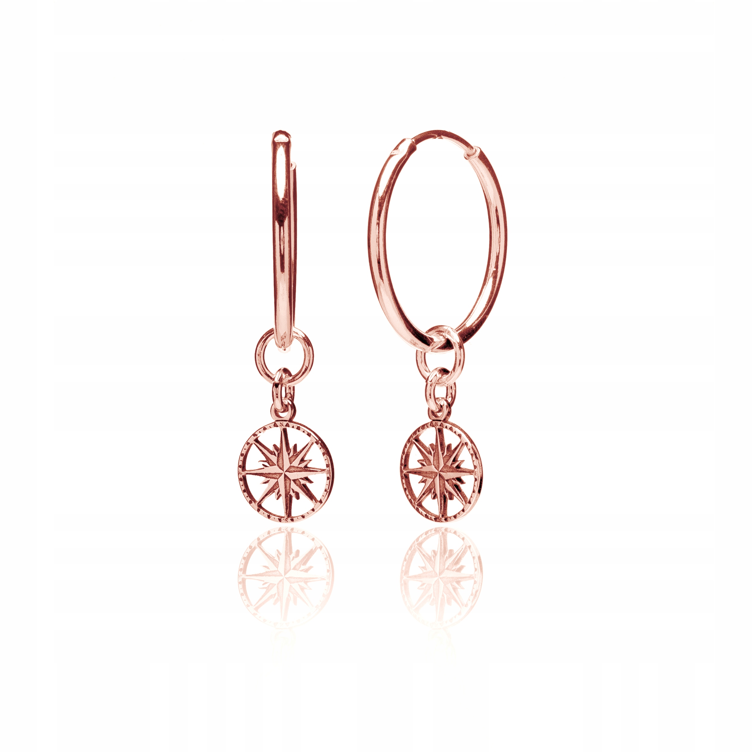 

Kolczyki koła róża wiatrów srebrne złocenie róż