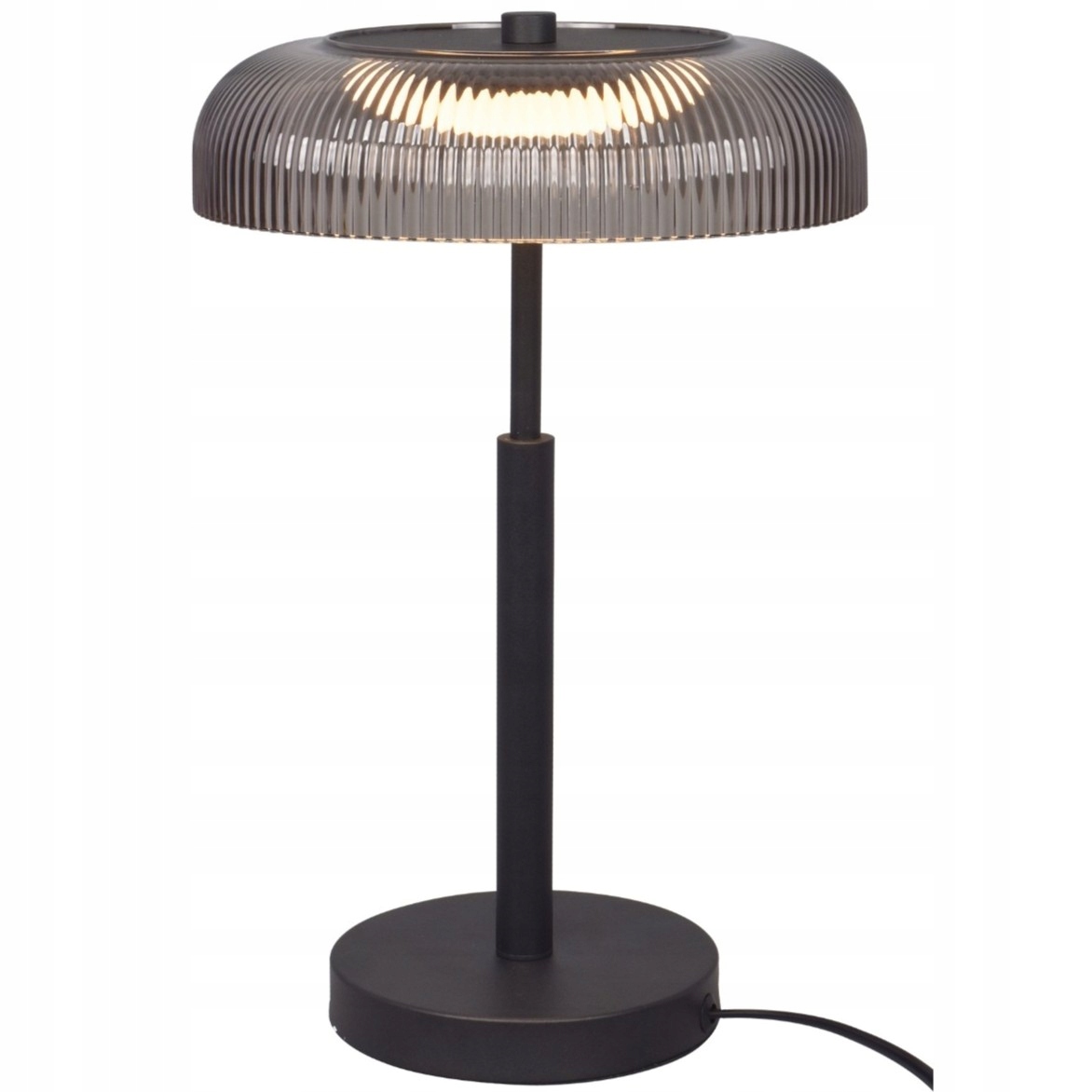 Stolová lampa čierna šedá, nočná lampa do obývačky a spálne Solvia