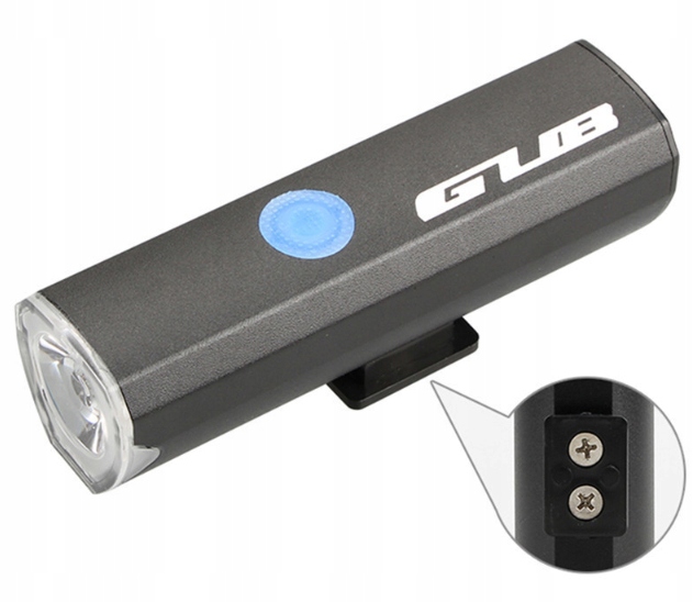 Przednia lampa rowerowa GUB 018 ładowanie USB Kolor dominujący czarny