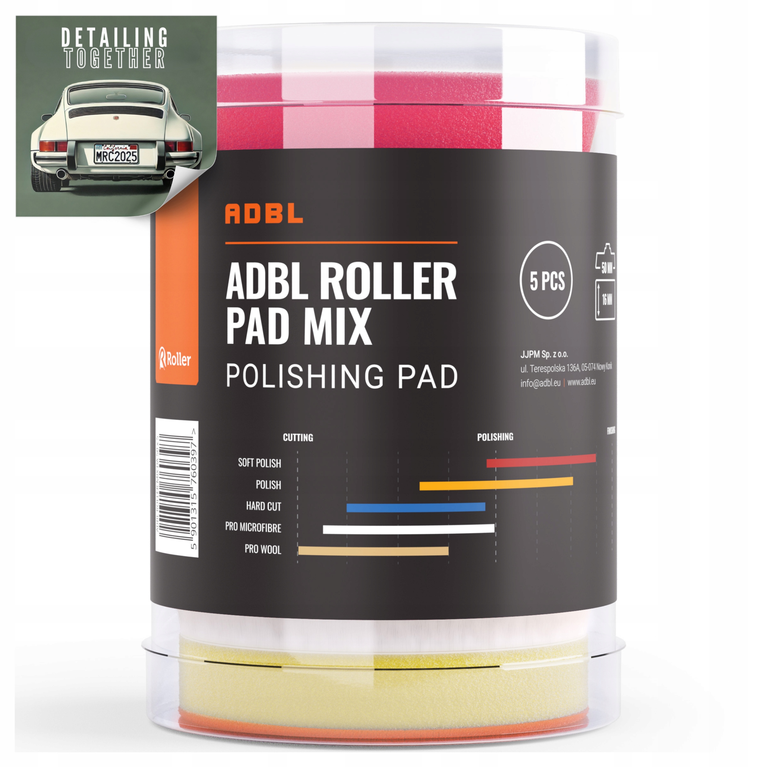 Adbl Roller Pad Mix Da 50mm Zestaw Mini Padów Polerskich 5 szt.