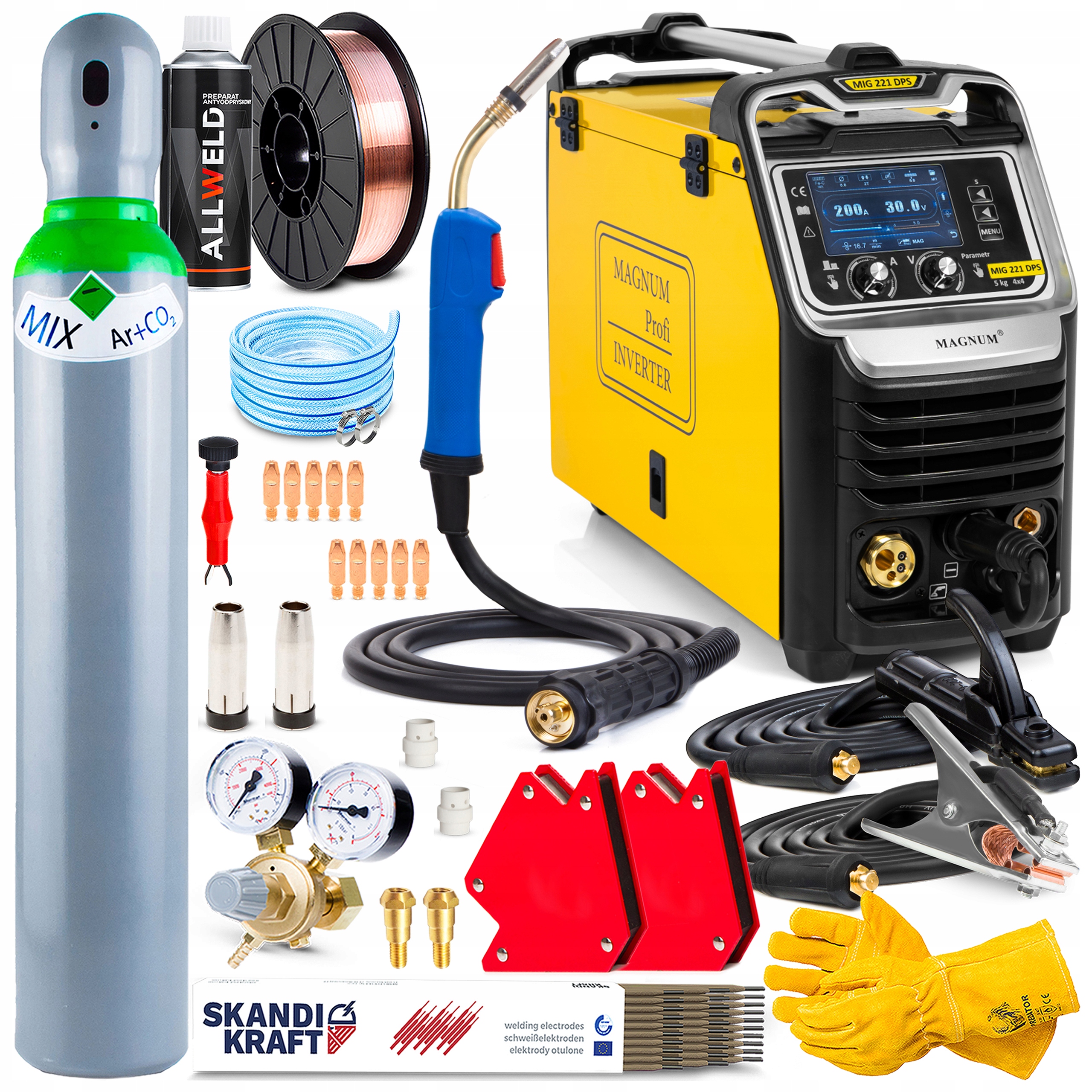 Invertorová Svářečka Invertorová Magnum Mig 221 Dual Puls Synergie 4X4 200A