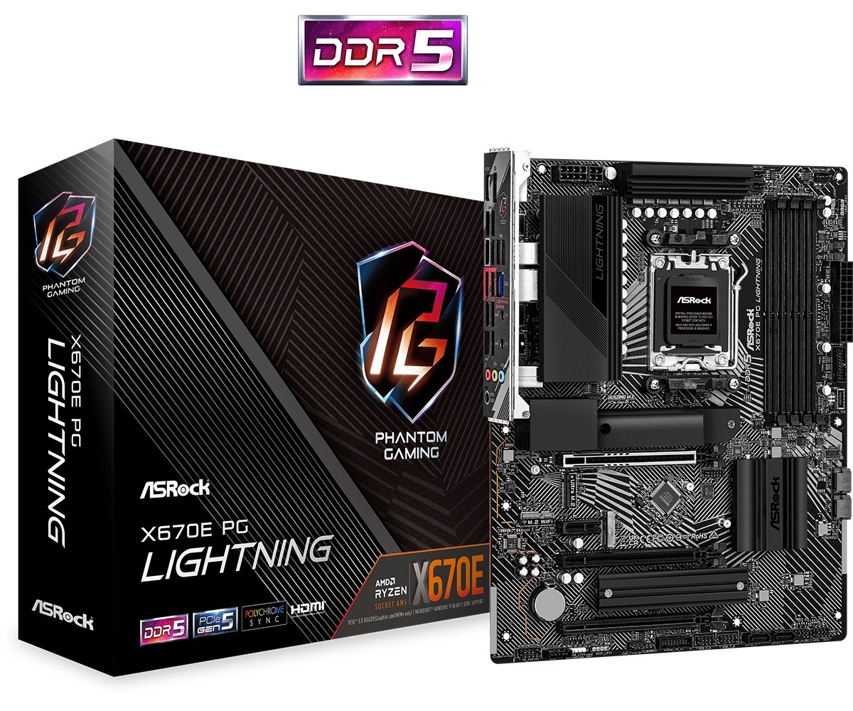 ASROCK X670E PG Lightning ATX AM5 DDR5 Model X670E PG Lightning