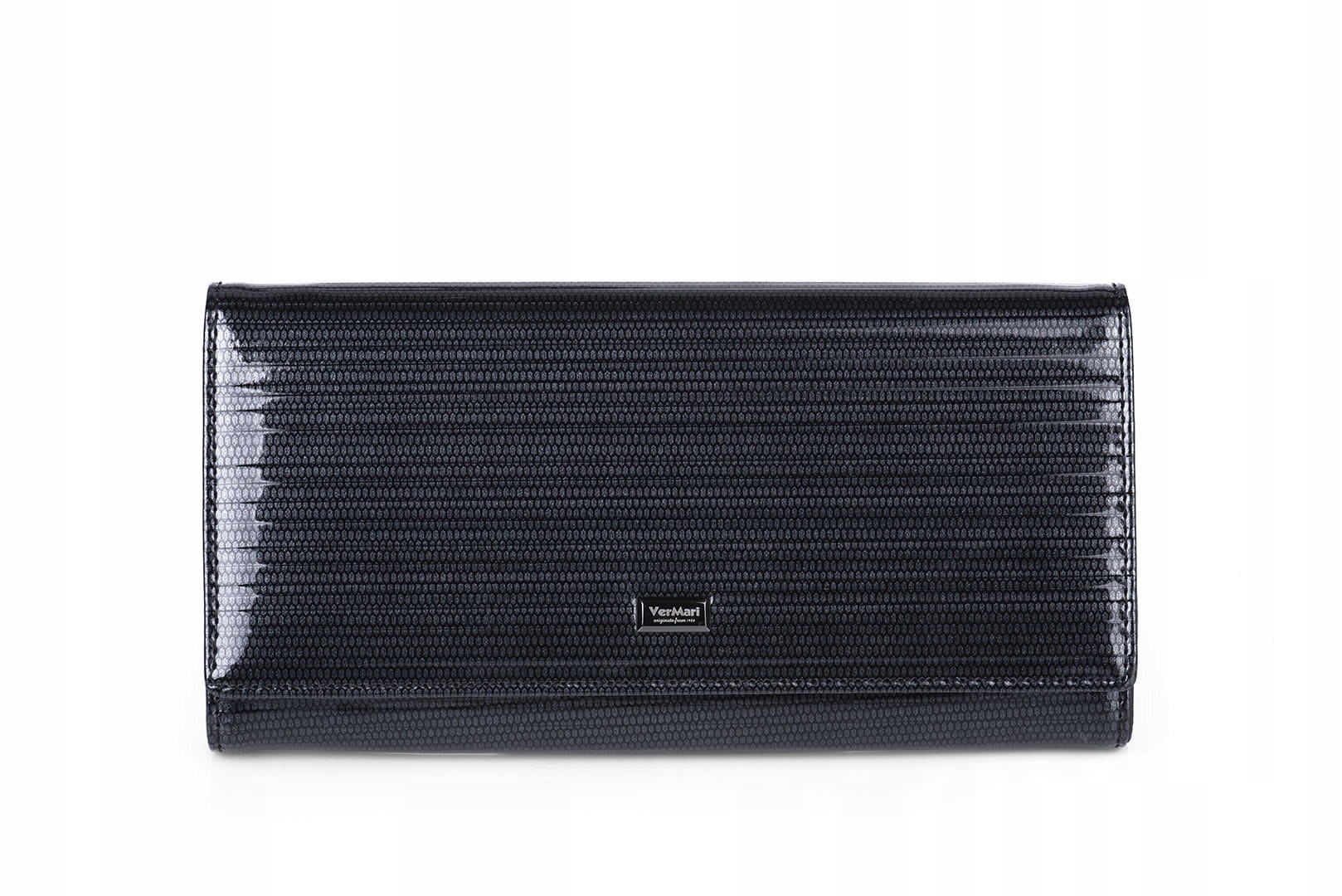 Portfel damski Skórzany VerMari Na Magnes Czarny Orientacja pozioma