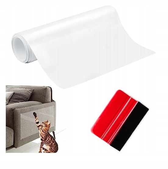 ЗАЩИТНАЯ ПЛЕНКА ДЛЯ ДВЕРИ МЕБЕЛЬ ПРОТИВ ЦАРАПИН 100X50 РАКЕЛЬ ВОЙЛОК БЕСПЛАТНО