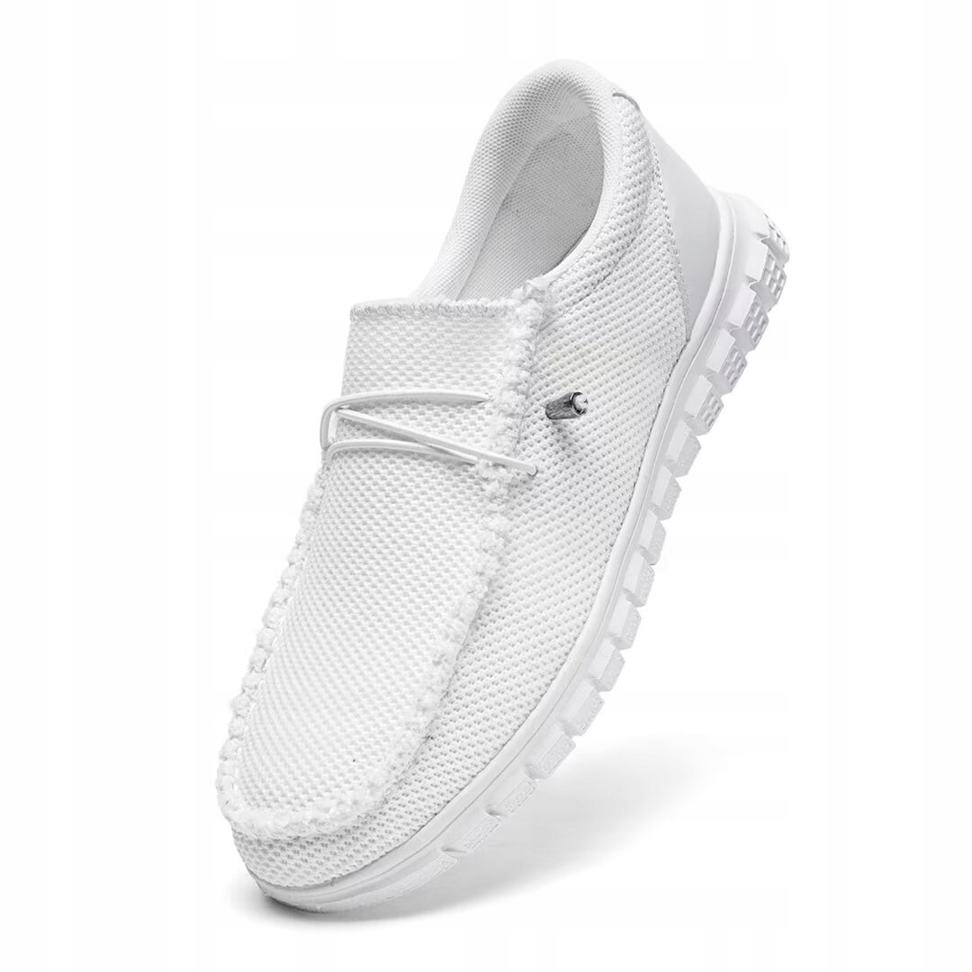 MĘSKIE MOKASYNY WSUWANE – LEKKIE | WYGODNE | BIAŁE R.46