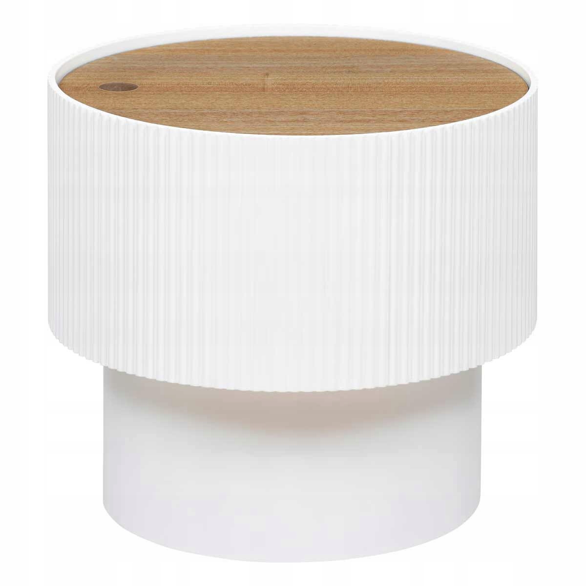 Kávový Stolek s úložným prostorem, kulatý, bílý Ø38,5 cm