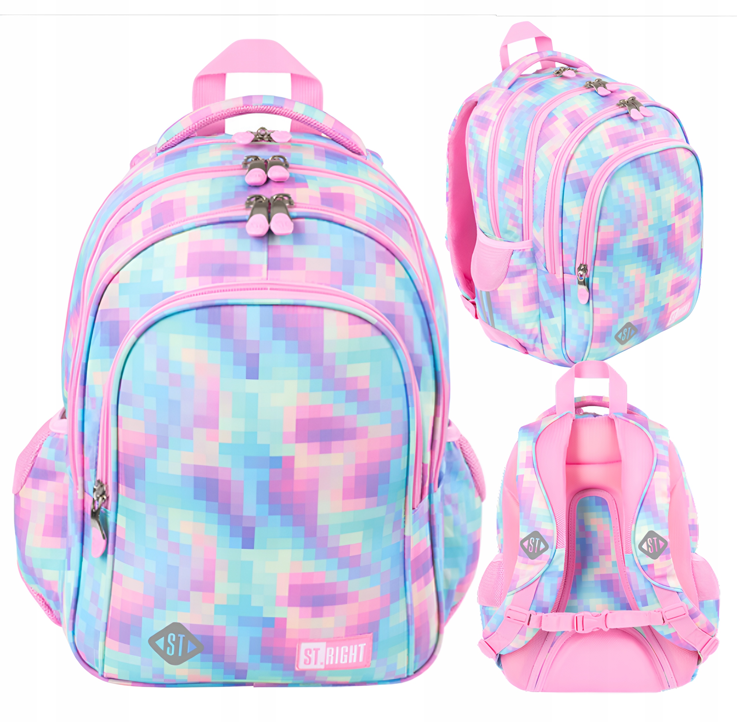 Plecak Szkolny 4-Komorowy Pastel Pixels Pixele St.Right