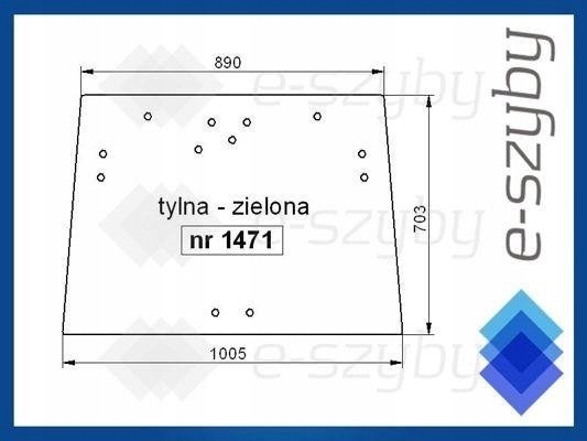 Sklo Kioti DK551 zadní zelené